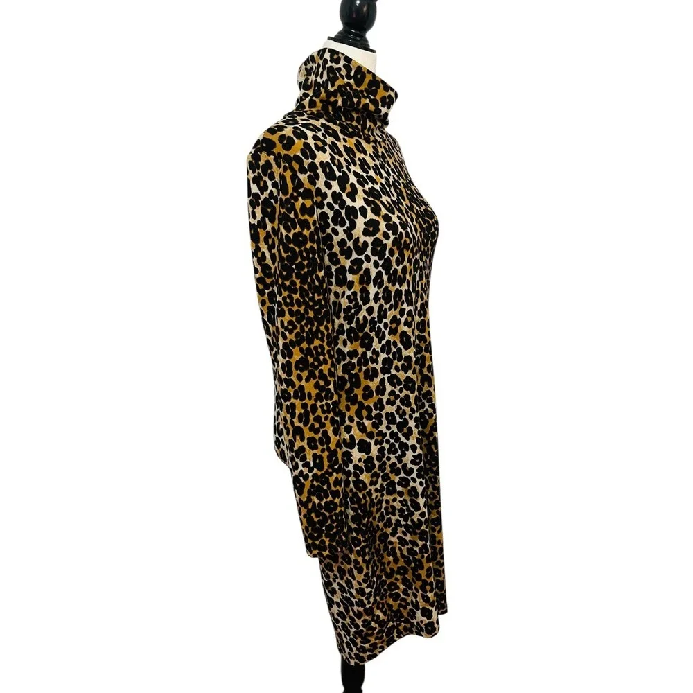 Vero Moda Leopard Print Dress Turtleneck Long Sleeve‎ Casual Mini Size Small - Picture 5 of 8
